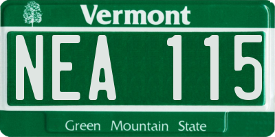 VT license plate NEA115
