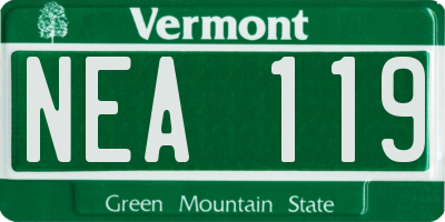 VT license plate NEA119
