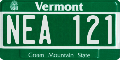 VT license plate NEA121