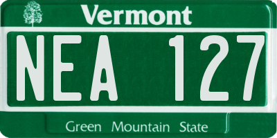 VT license plate NEA127