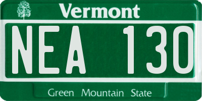 VT license plate NEA130