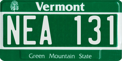 VT license plate NEA131