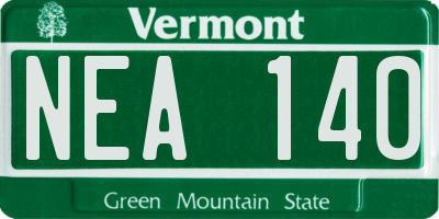 VT license plate NEA140