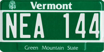 VT license plate NEA144