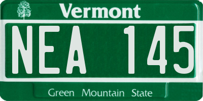 VT license plate NEA145