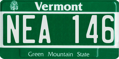 VT license plate NEA146
