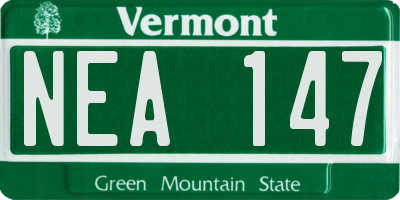 VT license plate NEA147