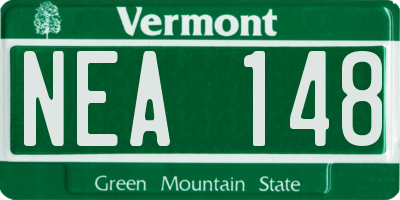 VT license plate NEA148