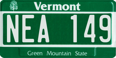 VT license plate NEA149