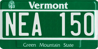 VT license plate NEA150