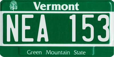 VT license plate NEA153