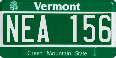 VT license plate NEA156