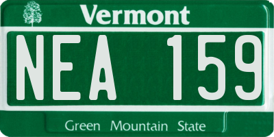VT license plate NEA159