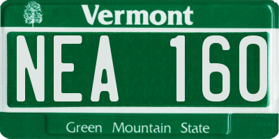 VT license plate NEA160