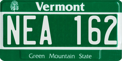 VT license plate NEA162