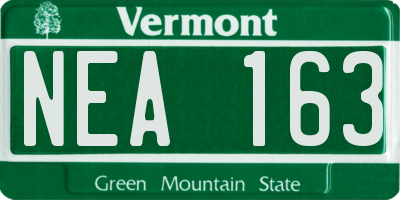 VT license plate NEA163