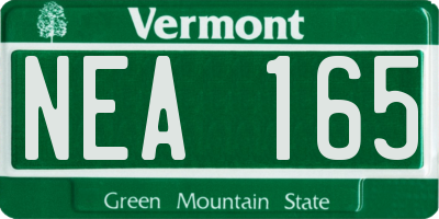 VT license plate NEA165