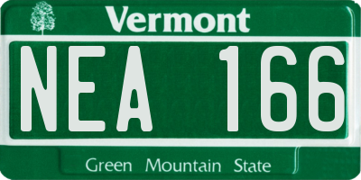 VT license plate NEA166