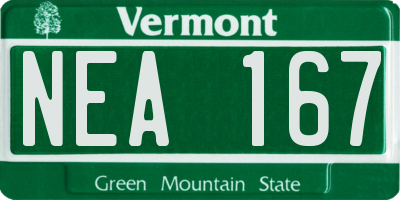 VT license plate NEA167