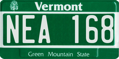 VT license plate NEA168