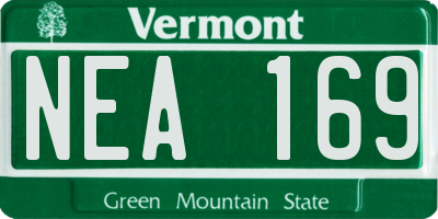 VT license plate NEA169