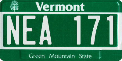 VT license plate NEA171