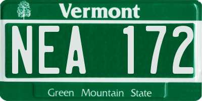 VT license plate NEA172