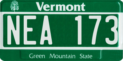 VT license plate NEA173