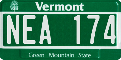 VT license plate NEA174