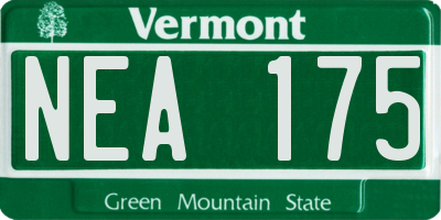 VT license plate NEA175