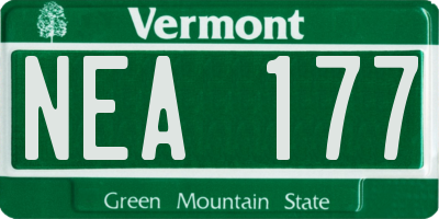 VT license plate NEA177