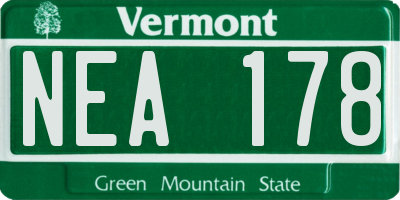 VT license plate NEA178