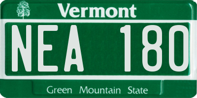 VT license plate NEA180