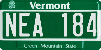 VT license plate NEA184