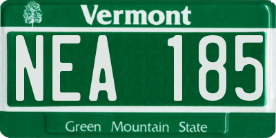VT license plate NEA185