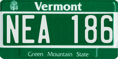 VT license plate NEA186