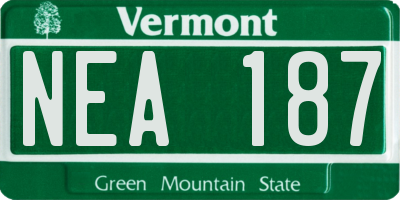VT license plate NEA187