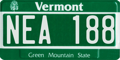 VT license plate NEA188