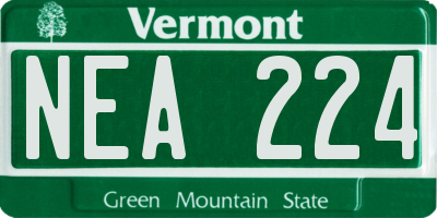 VT license plate NEA224
