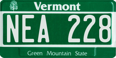 VT license plate NEA228