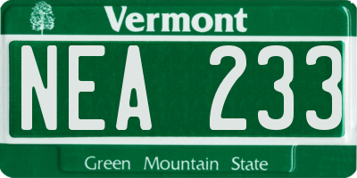 VT license plate NEA233