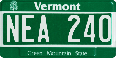 VT license plate NEA240