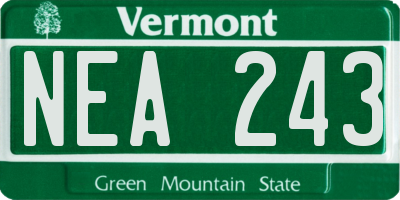 VT license plate NEA243