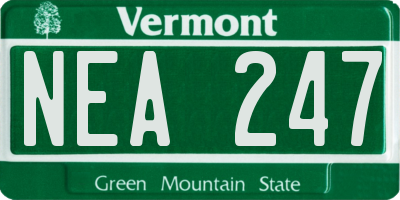 VT license plate NEA247