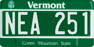 VT license plate NEA251