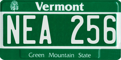 VT license plate NEA256