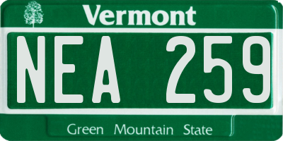 VT license plate NEA259