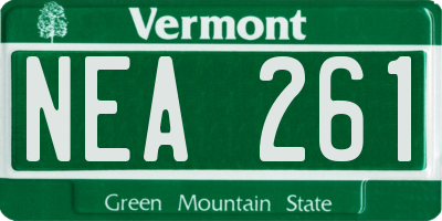 VT license plate NEA261