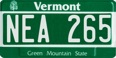 VT license plate NEA265