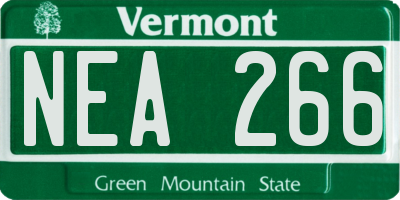 VT license plate NEA266